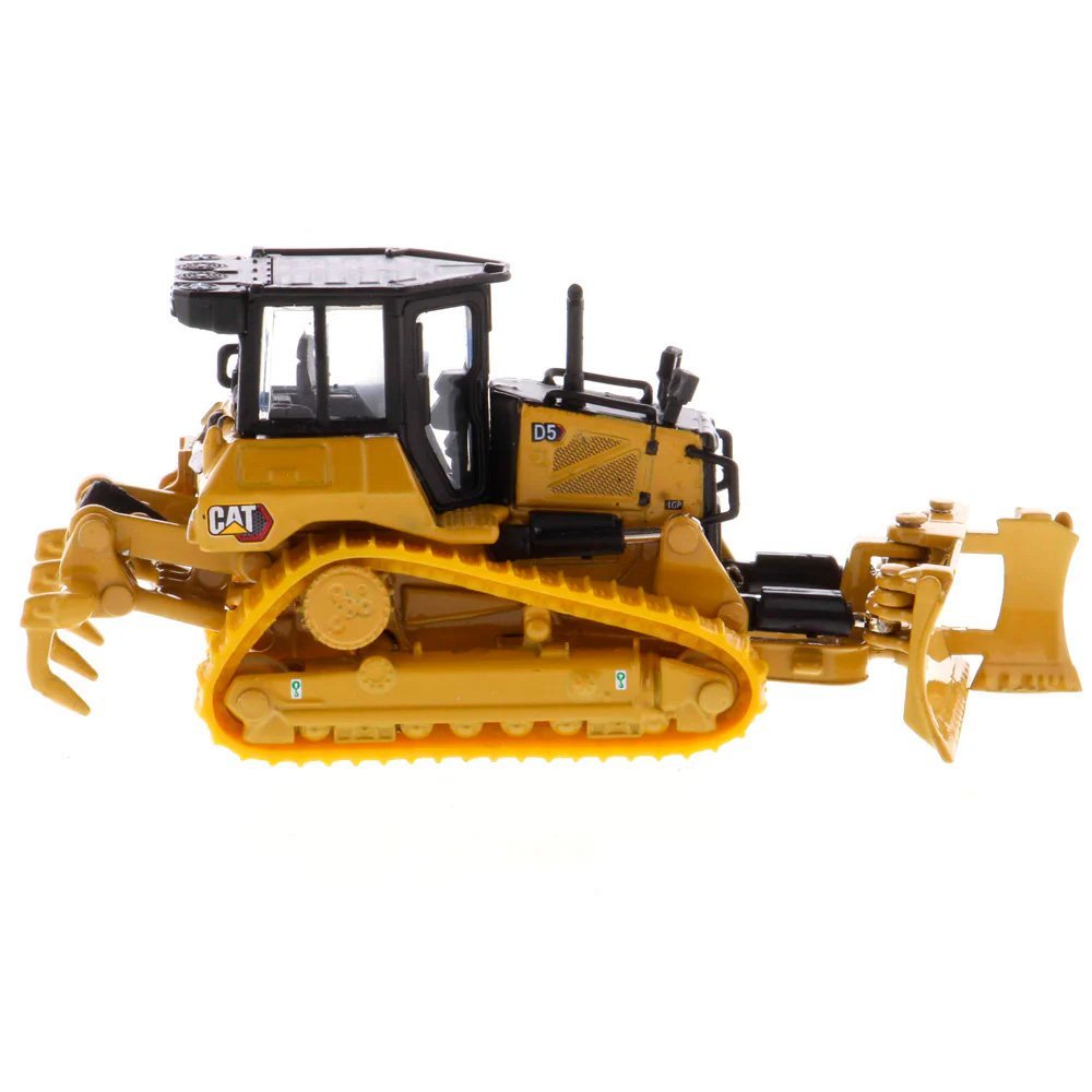 85953 Trator de esteiras Cat D5 na escala 1:87 com esteiras para nivelamento fino e lâmina dobrável. - Imagem 2